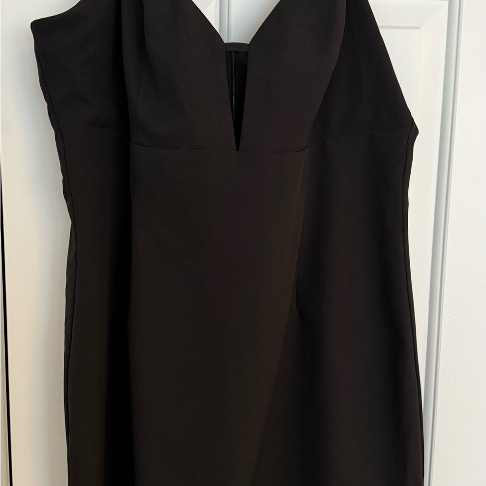 Lulu's Black Plunge Sheath Dress